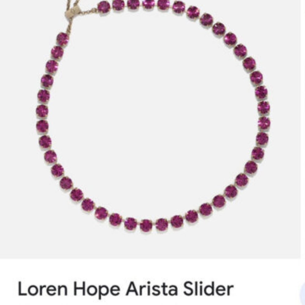 Loren Hope Arista Slider Necklace Fuchsia Deep Pink 18K Gold Finish No b… - Picture 2 of 10